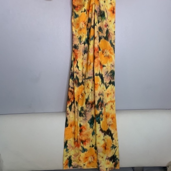 MANGO Flower Patterns Casual Flared V-Neck Long Sleeves Long maxi dress size 2 - Picture 8 of 11